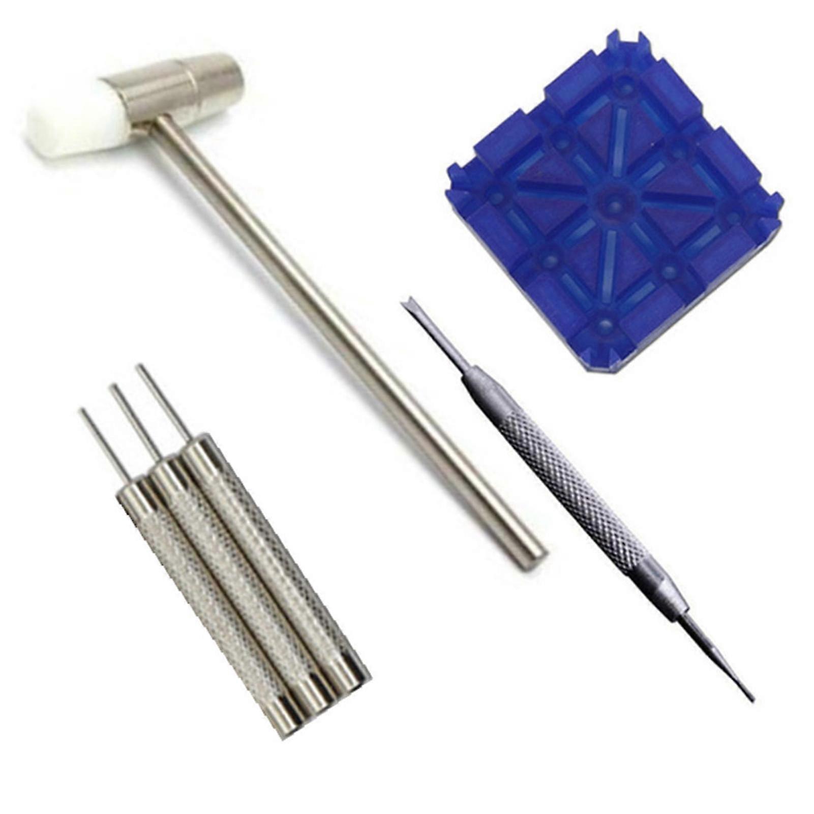Watch Band Remover Tool Kit Portable Watch Block Hammer Spring Bar Remover Pin Punch Set 2025