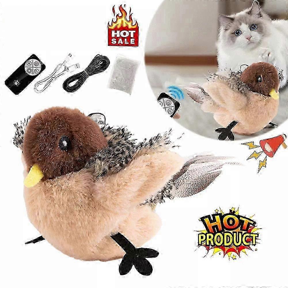 2025 Cat Toy Interactive Chirping Bird Cat Flapping Bird Helps Cat Exercise