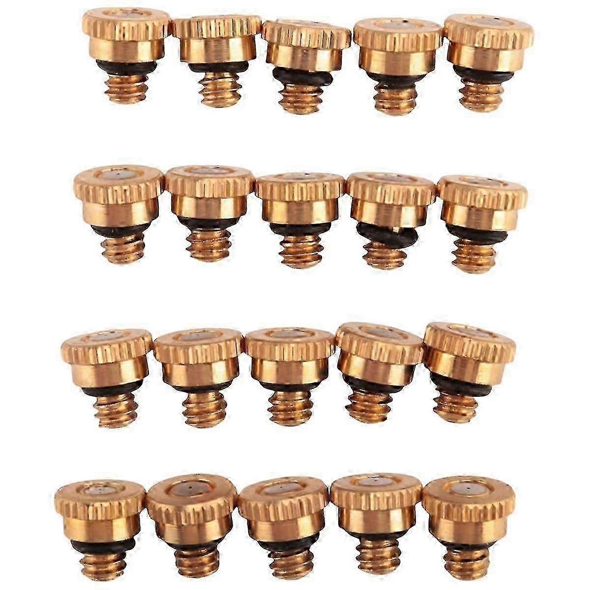 20Pcs Brass Misting Nozzles compatible with Cooling System 0.012 Inch(0.3 mm) Water Nozzle Sprinklers Misting Cooling myi