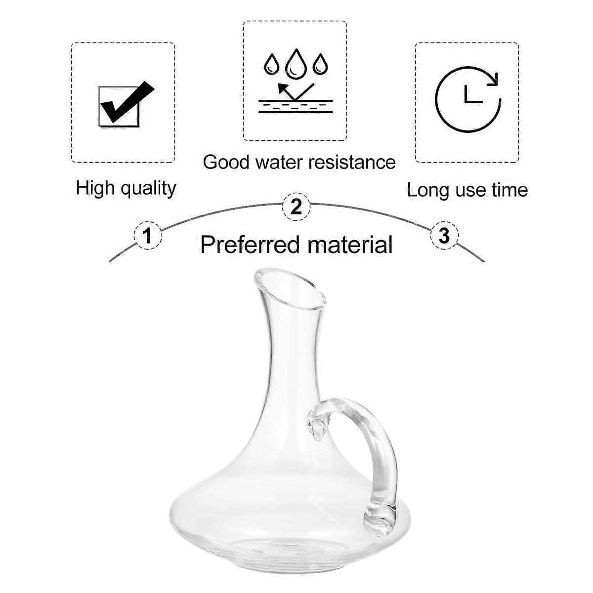 Glass Decanter Beverage Dispenser For Round Incision Handle Design Dining Experience 1Pack