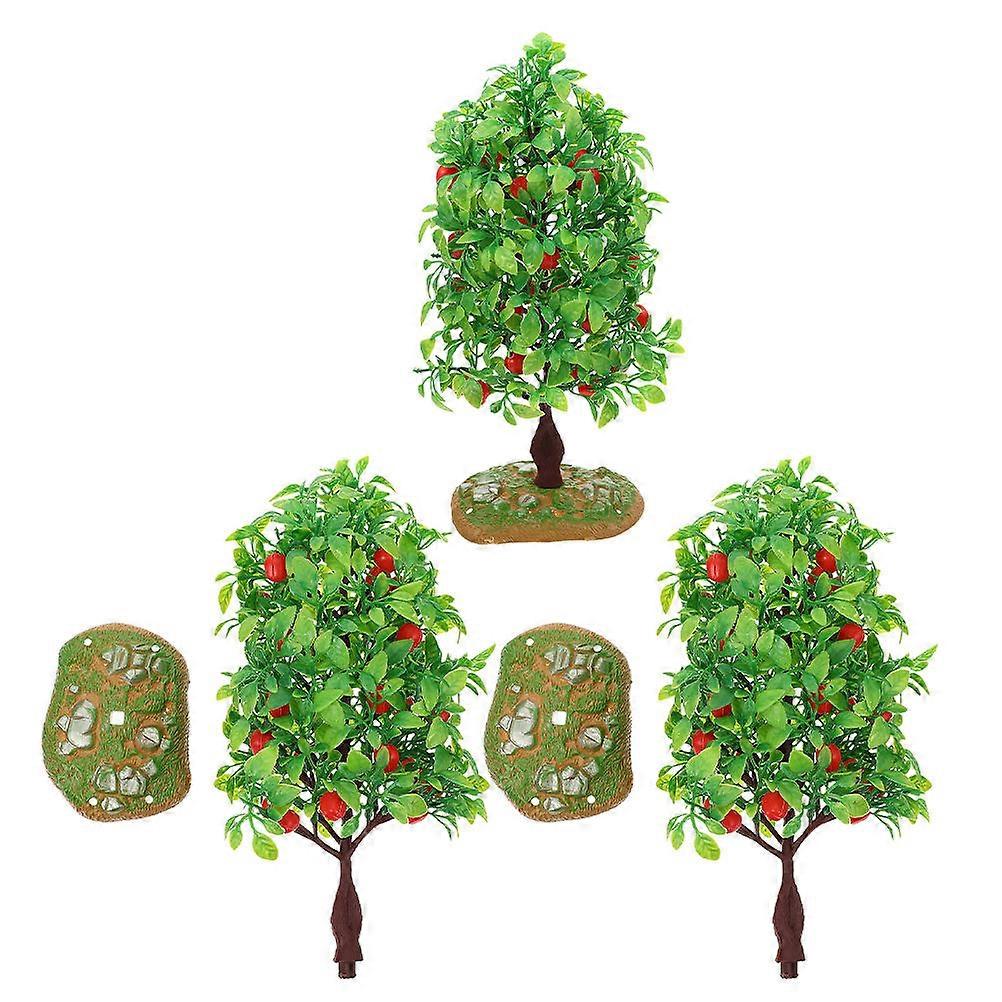 Building Miniature Trees Mini Model Trees Artificial Fruit Tree Model Multi 21.00X10.50X10.00CM Decorative Railway Model 3Pcs