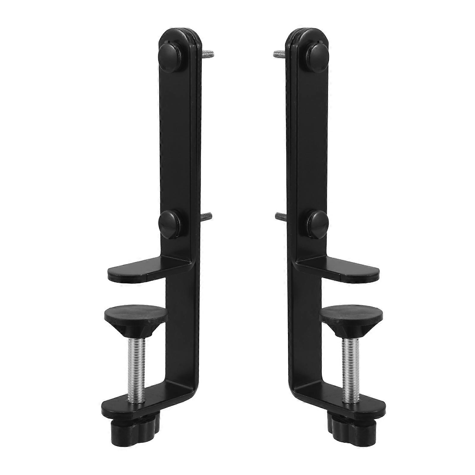 3Pairs Black Iron T-Shaped Tabletop Pegboard Holder for Desk Edge Fixing