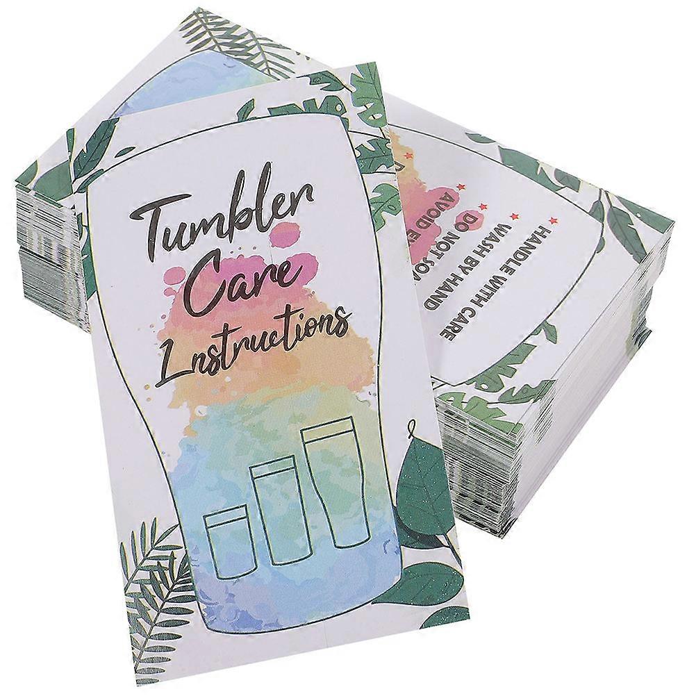 Cup Instruction Card Tumbler Care Cards Customer Guidance Multi Color Practical Design 50Pcs