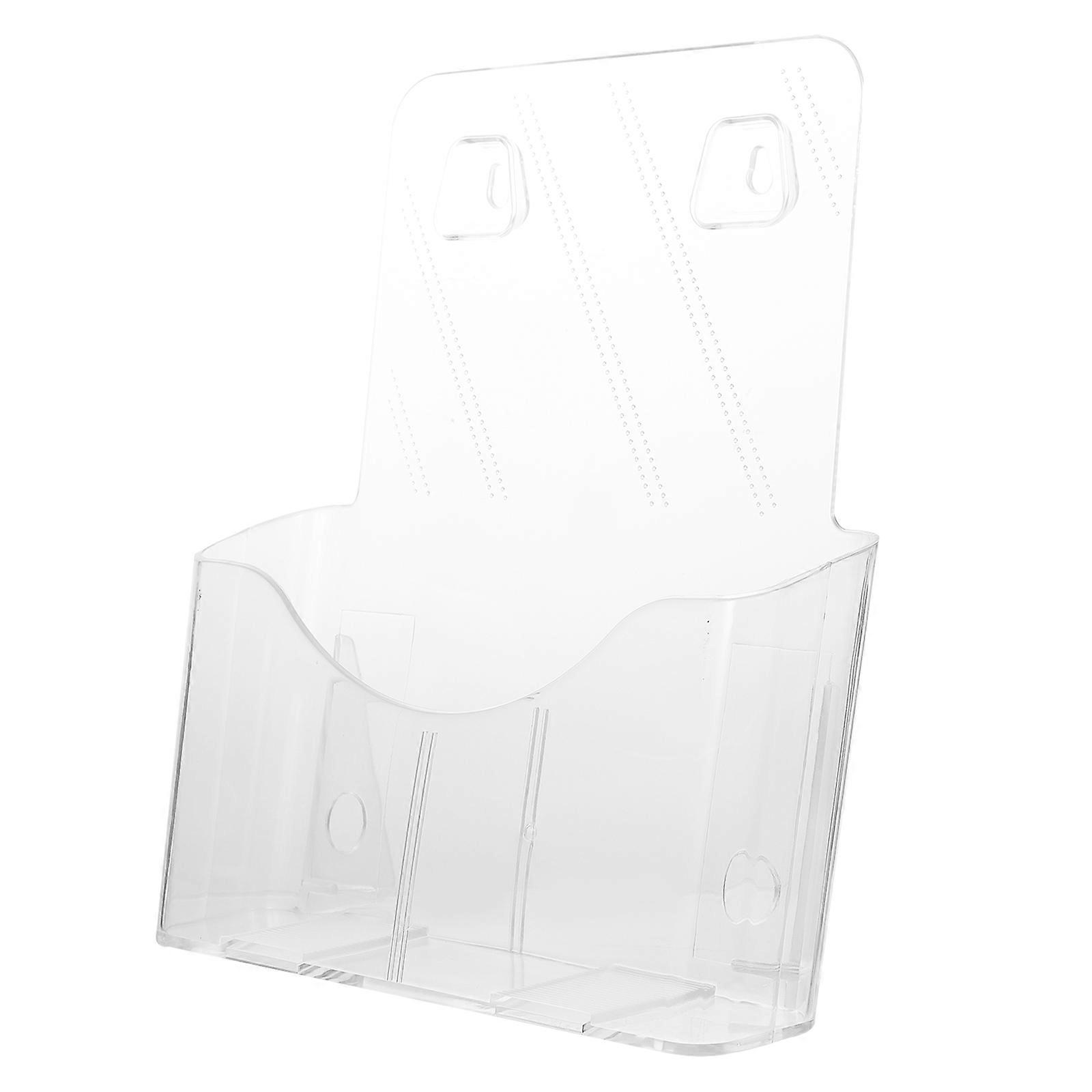 Transparent Desktop Storage Rack Brochure Holder for Study Use 2Pcs