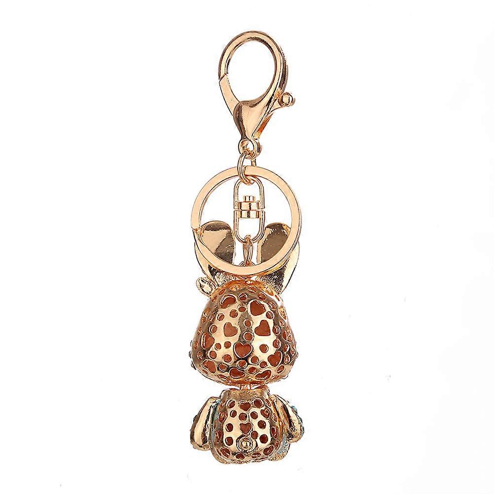 Alloy Keychain Diamond-Encrusted Rabbit Creative Key Ring for Holding Use