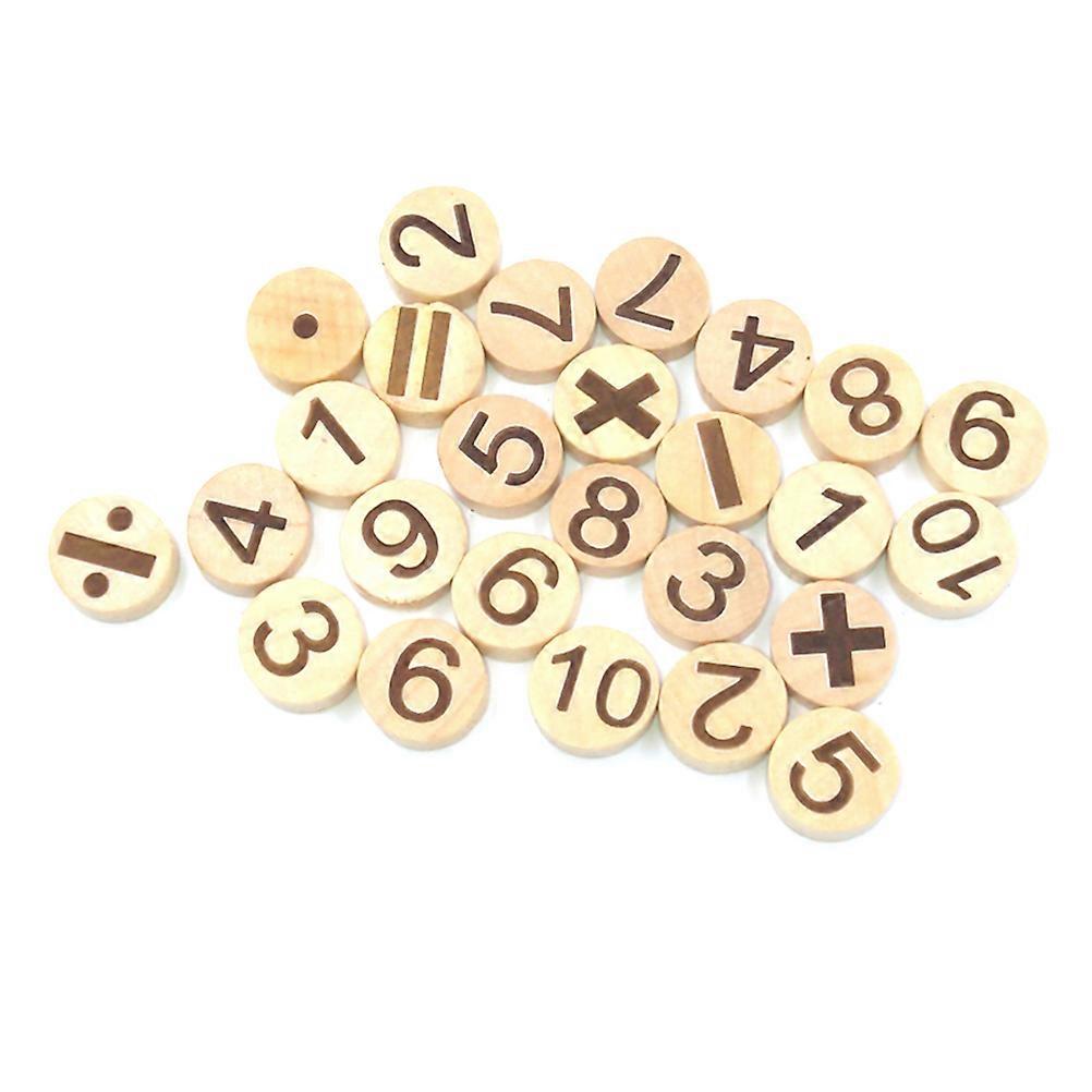 Wooden Patches Numeral Carved Slices for Decoration 156Pcs Set