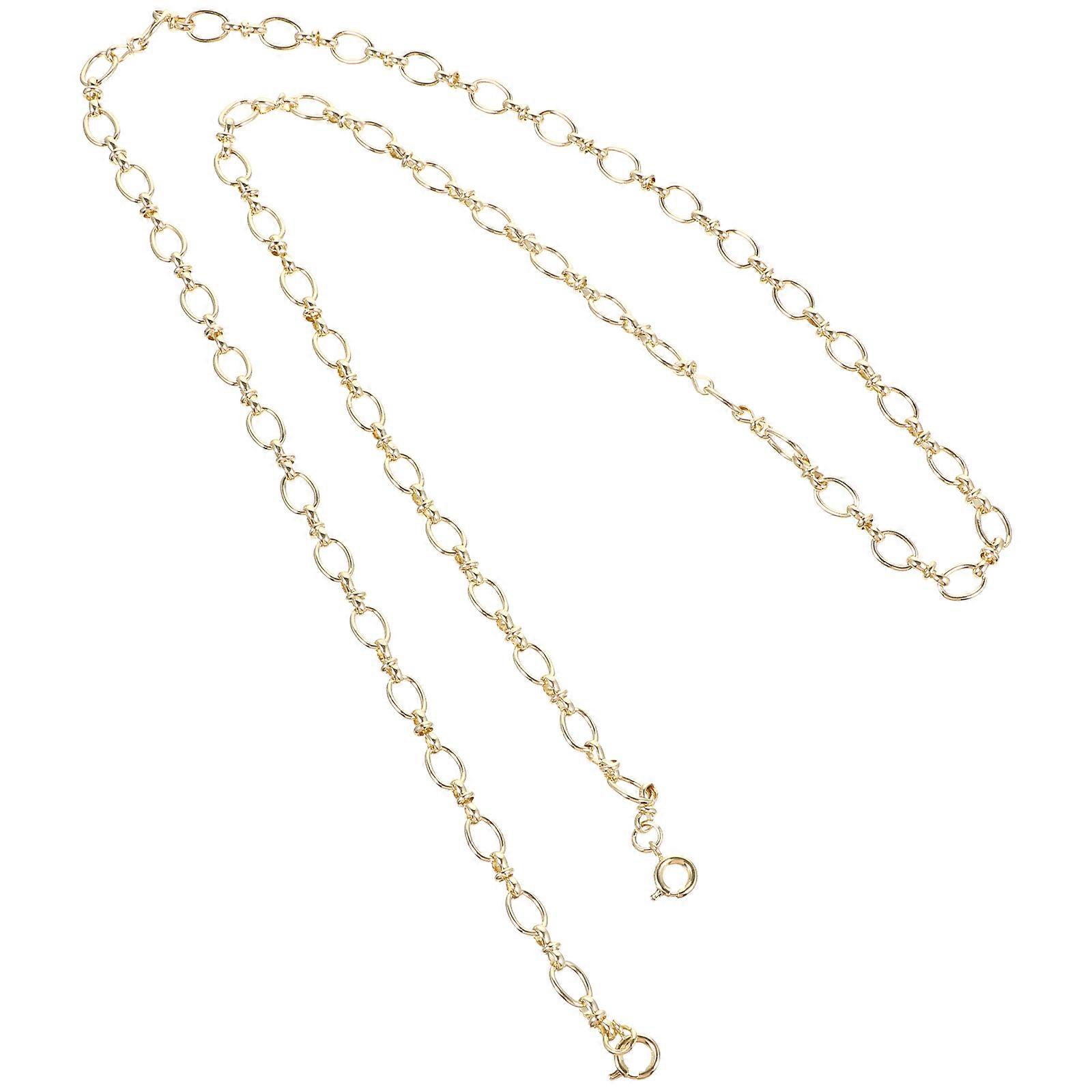 Golden Alloy Face Mask Lanyards with Hanging Chain 2Pcs