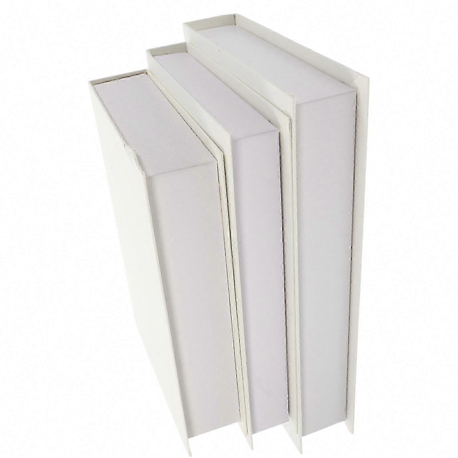 Faux Book Stack for Decoration - Beige Blank Books for Display Cabinets (3Pcs)