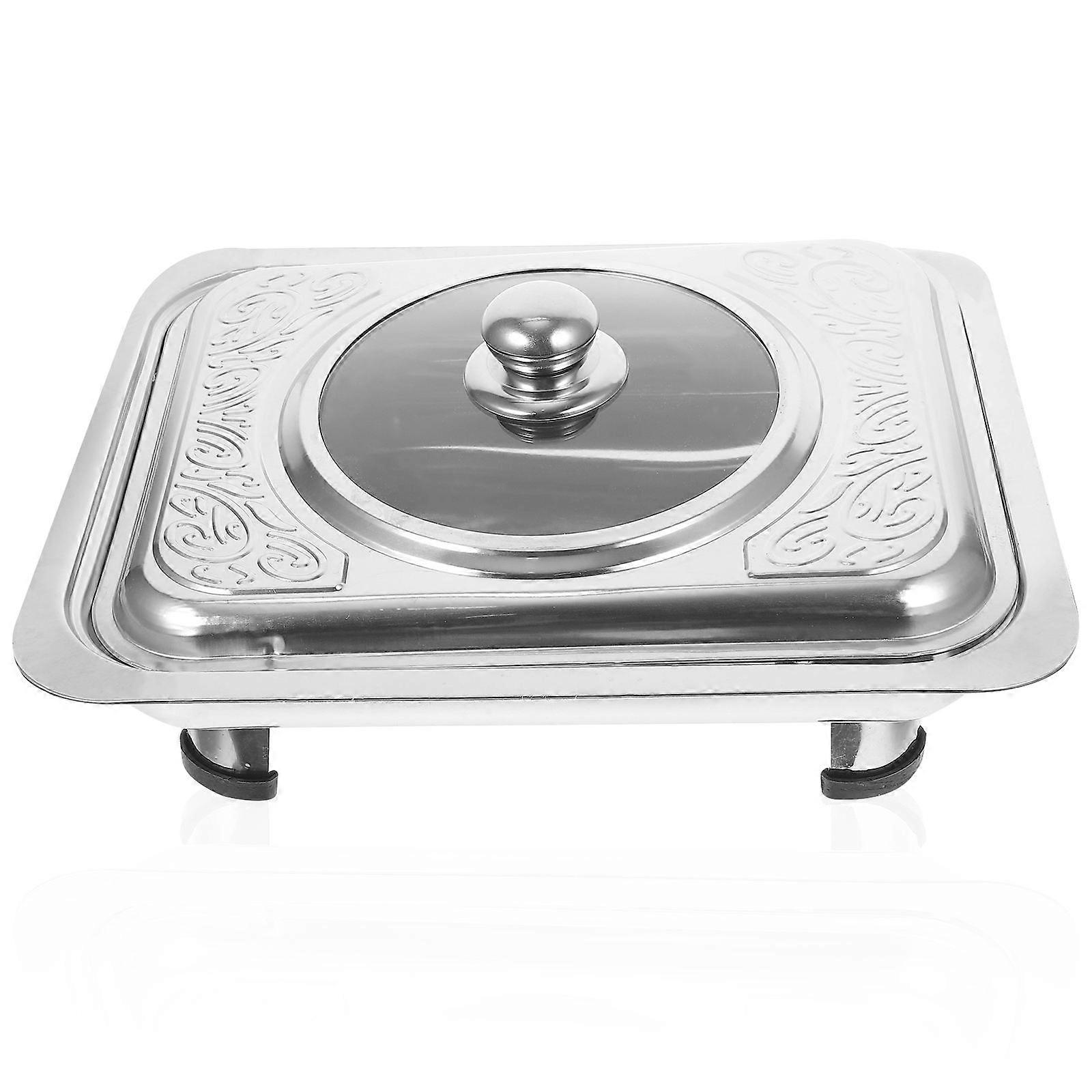 4Pcs Stainless Steel Buffet Server Dish Tray For Buffet Events Assorted Color Food Protection With Rounded Corners