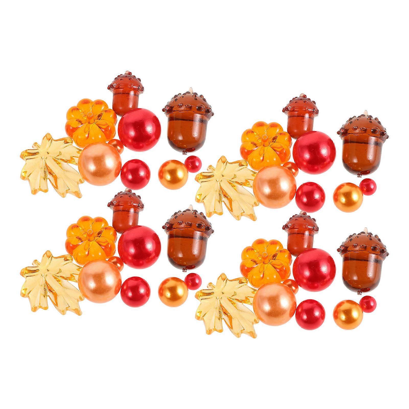 Thanksgiving Vase Filler Fall Beads Set for 2Sets of Seasonal Table Centerpiece