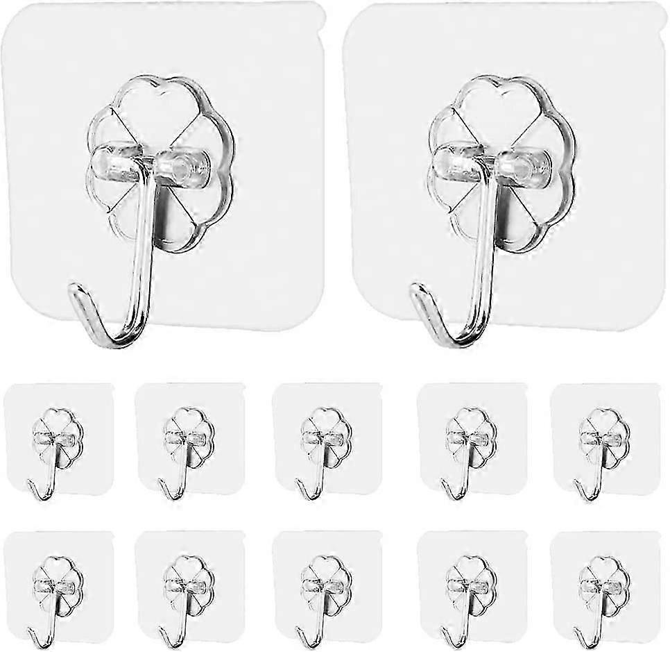 Wall Hooks, AOMEES 12pcs Self Adhesive Hook (12 PCS)
