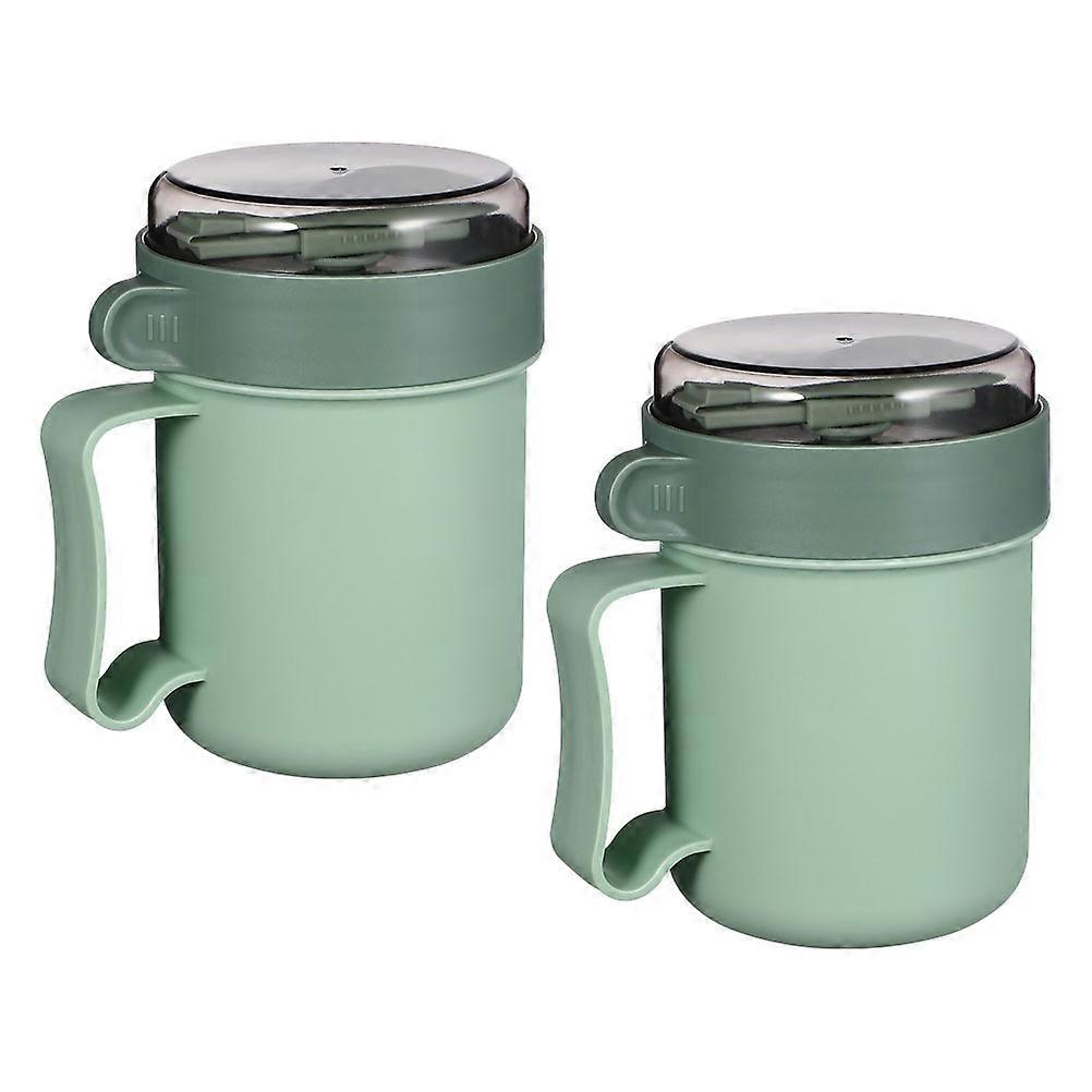 Soup Mug with Lid for Food Storage 4Pcs Green Portable Microwave Bowls