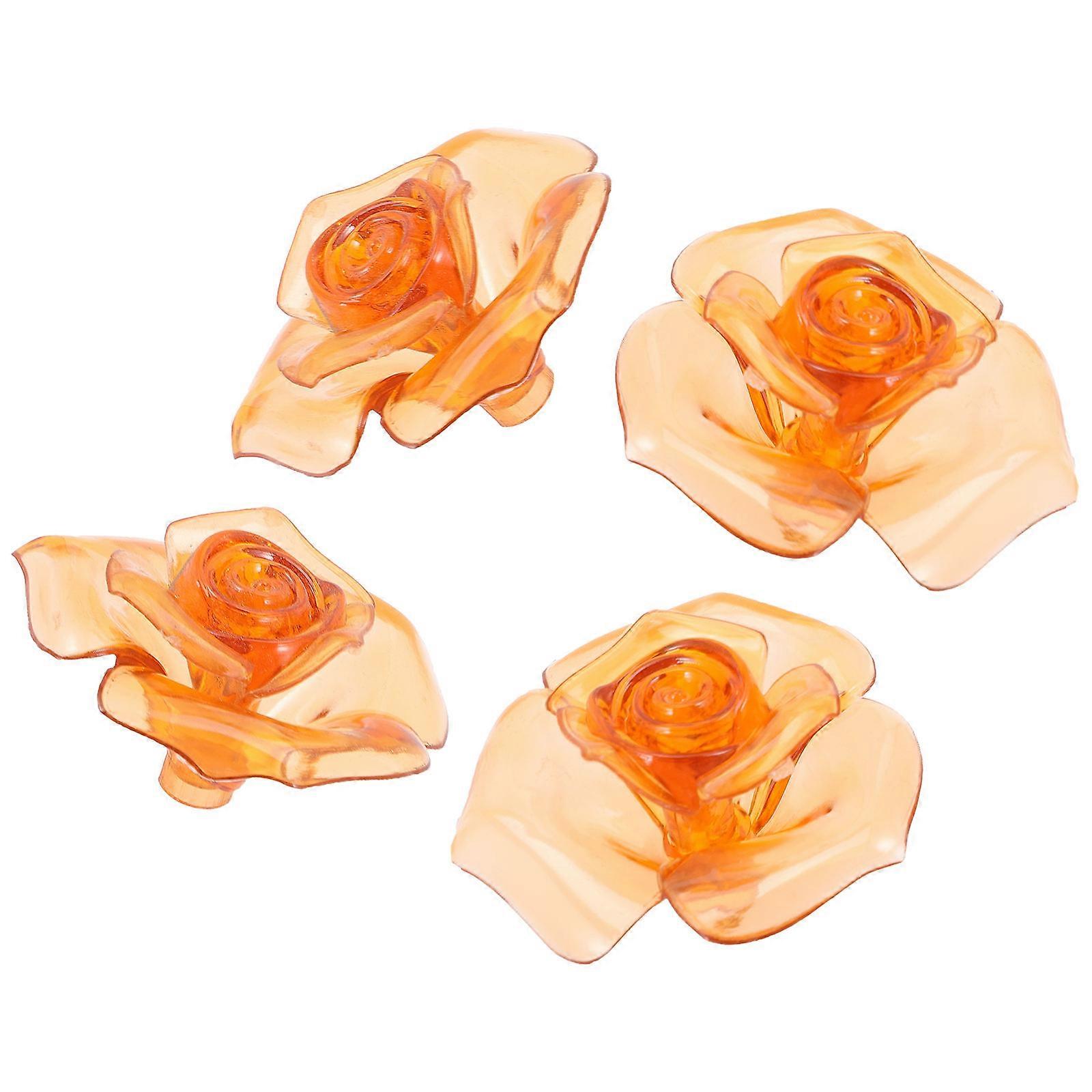 Plastic Flowers Artificial Flower Lighting Decorative Accessory 4Pcs