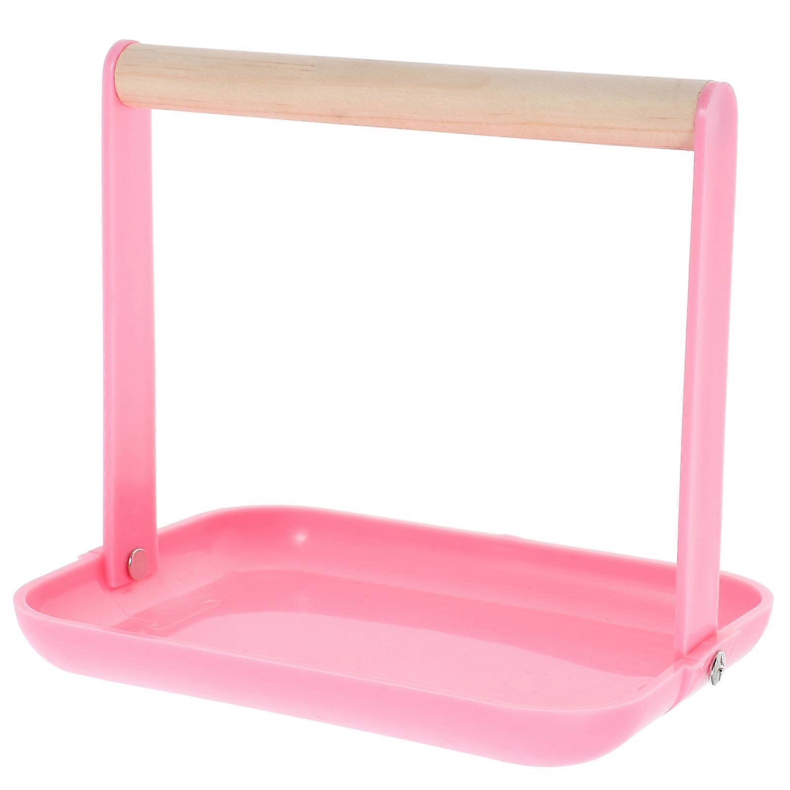 Bird Training Perch 3Pcs Wood Tabletop Parrot Stand with Plastic Tray