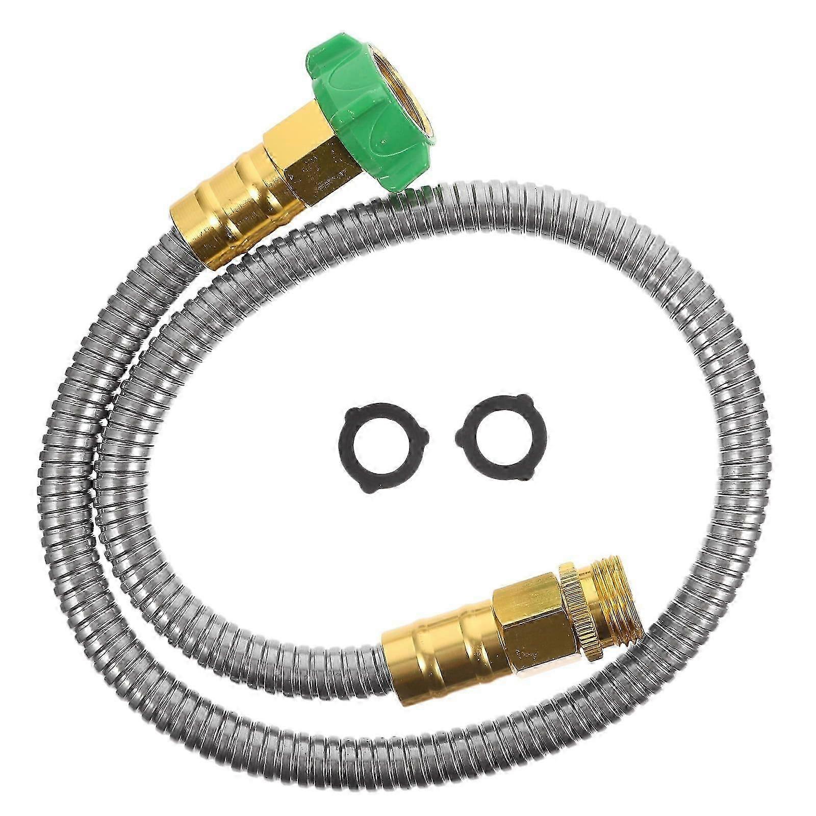 2025 أحدث طراز 1 مجموعة من خرطوم المياه المصنوع من الفولاذ المقاوم للصدأ خرطوم الحديقة خرطوم موصل خرطوم مياه مرن 3FT