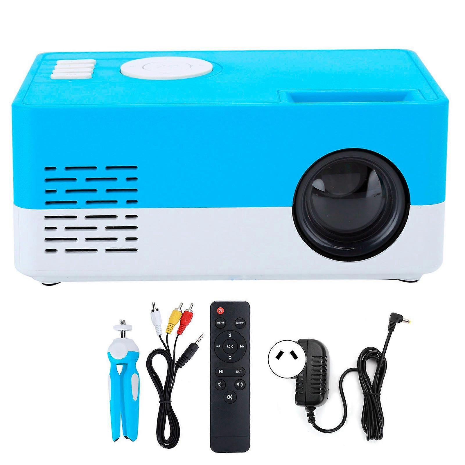 Mini Portable Projector LED Home Theater Video Media Player Projector with Rack 100240V White Blue AU Plug