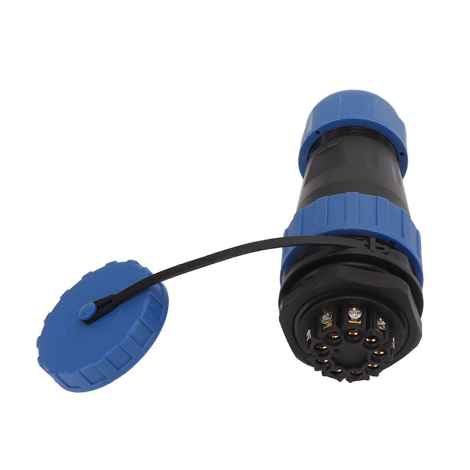 Waterproof Plug Socket Connector 380V 45A Back Nut Welding Free Aviation Power Connector 9 Pin, Contact Size 2.8x9mm