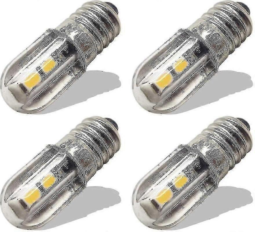 E10 بقيادة لمبة 220 فولت 230 فولت تيار متردد توفير الطاقة أدى مؤشر ضوء 8 مم قاعدة المسمار 3030 4smd بقيادة شرائح ترقية لمبة ، أبيض دافئ (4 عبوات) HHS