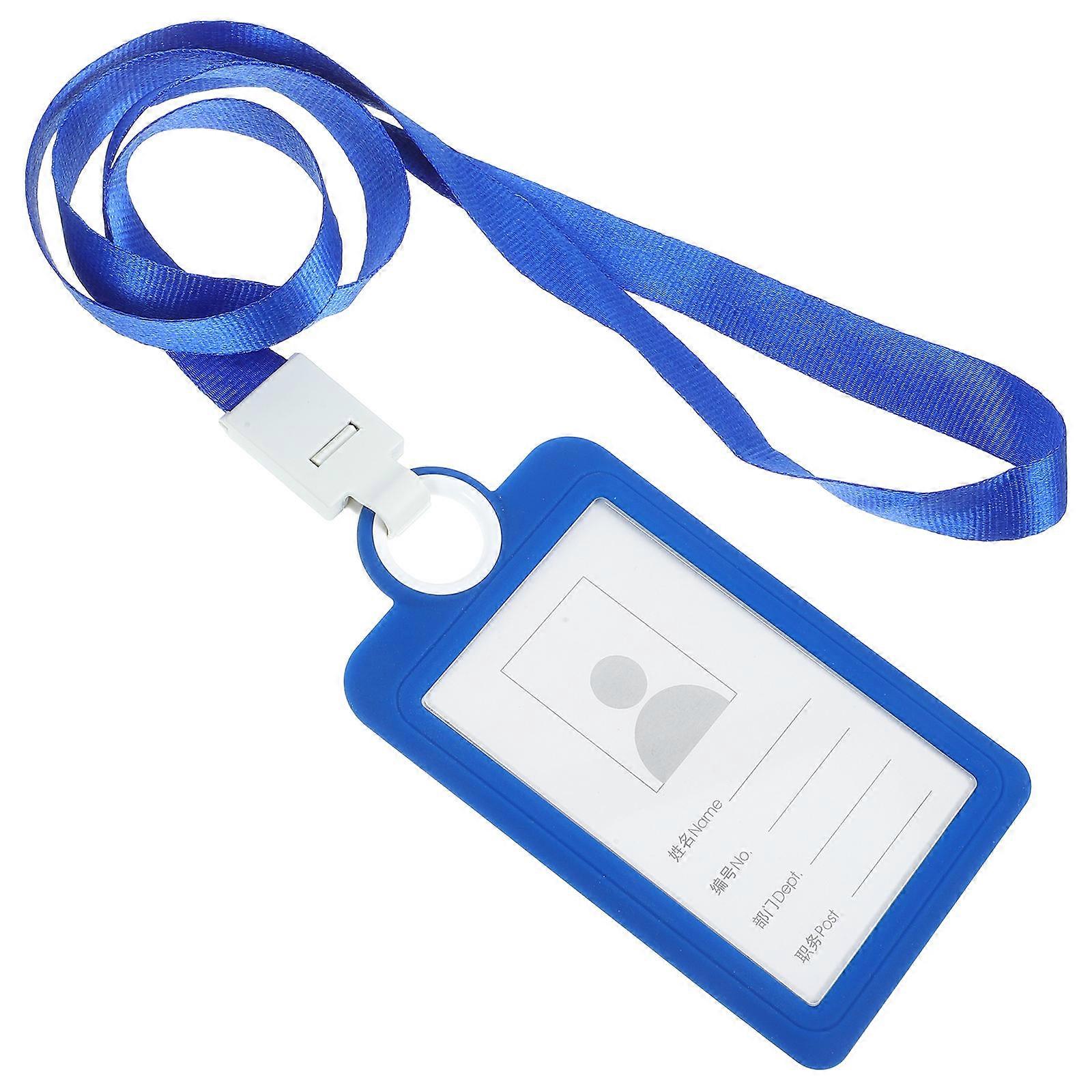 Soft Silicone Card Holder with Lanyard for Office Use Protective Id Badge Sleeve