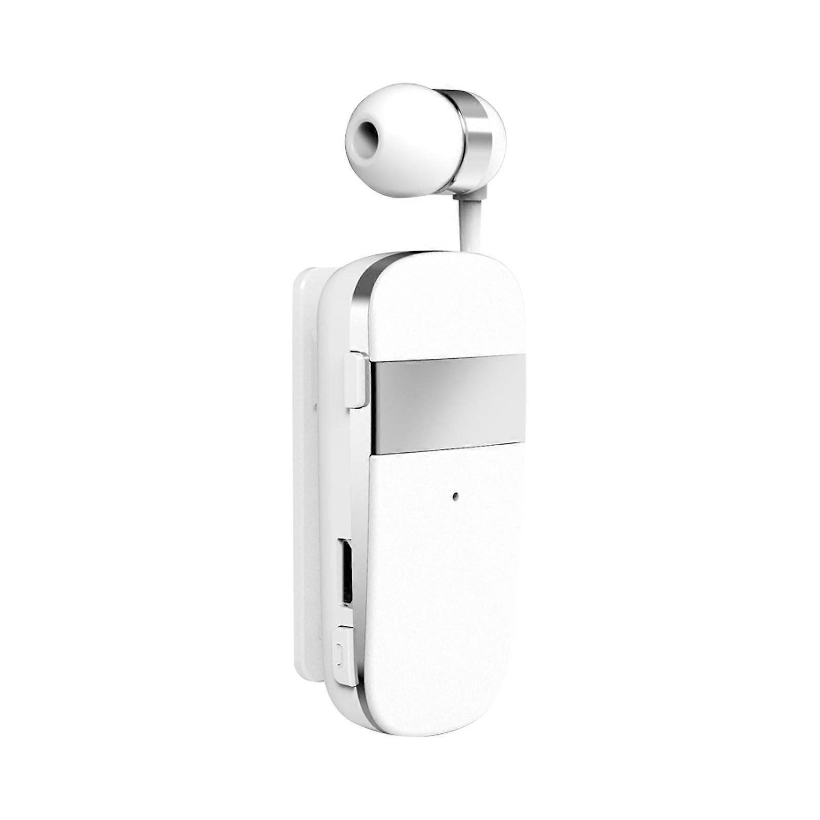 Jacenvly Bluetooth Headphones with Mic, Retractable Collar Clip, Single Ear Earplug, HD Call, Noise Reduction