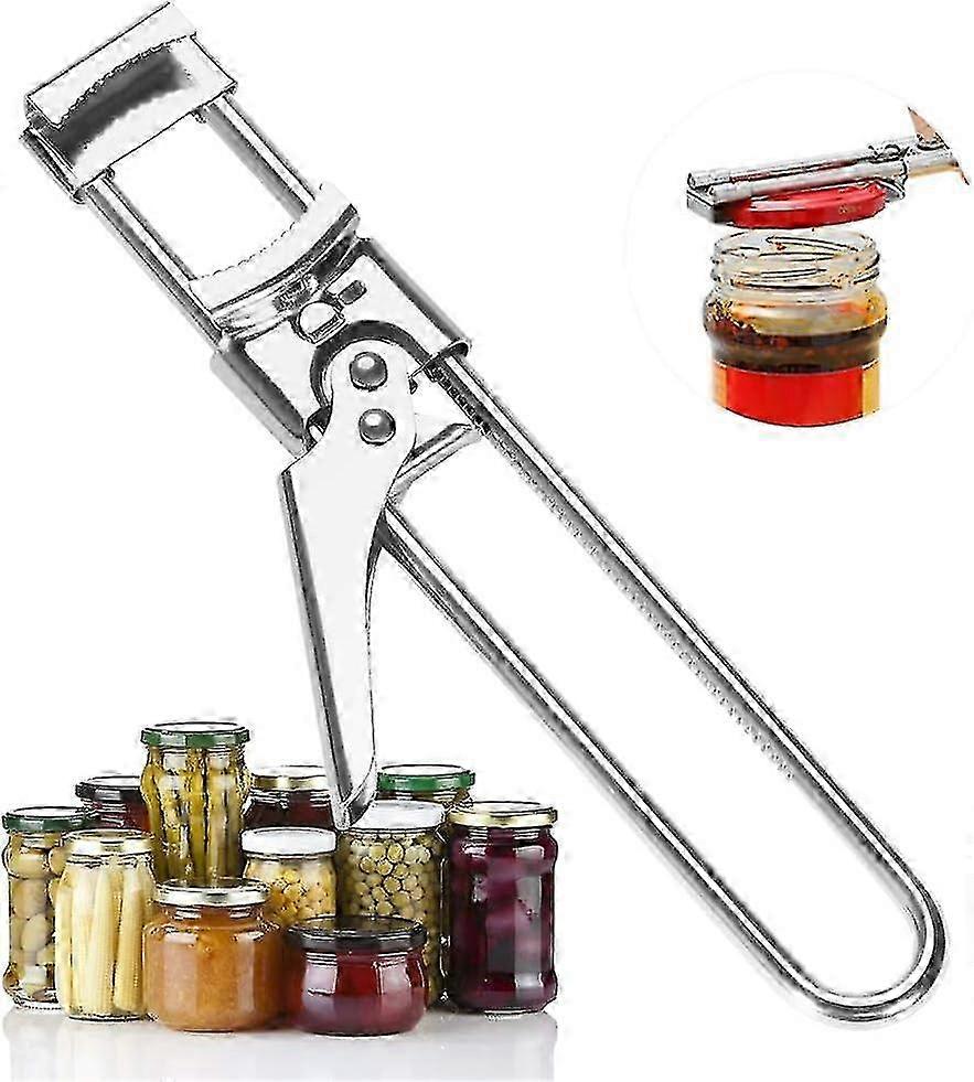 Multi-Function Stainless Steel Bottle Opener & Jar Opener - Adjustable Size for Cans & Universal Use in Restaurant Kitchen