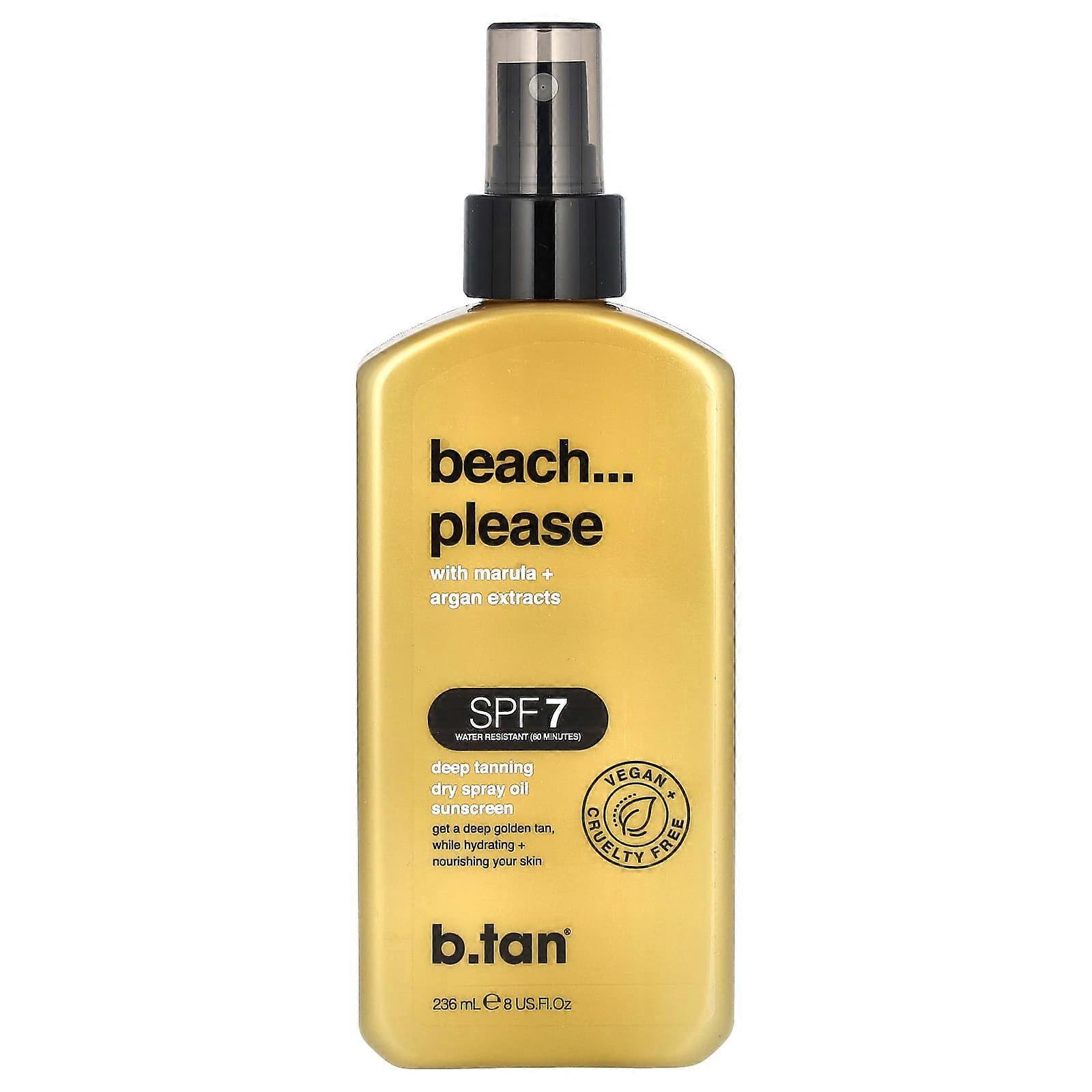 Beach...Please, Dry Spray Oil Sunscreen, SPF 7, Deep Tanning, 8 fl oz (236 ml)