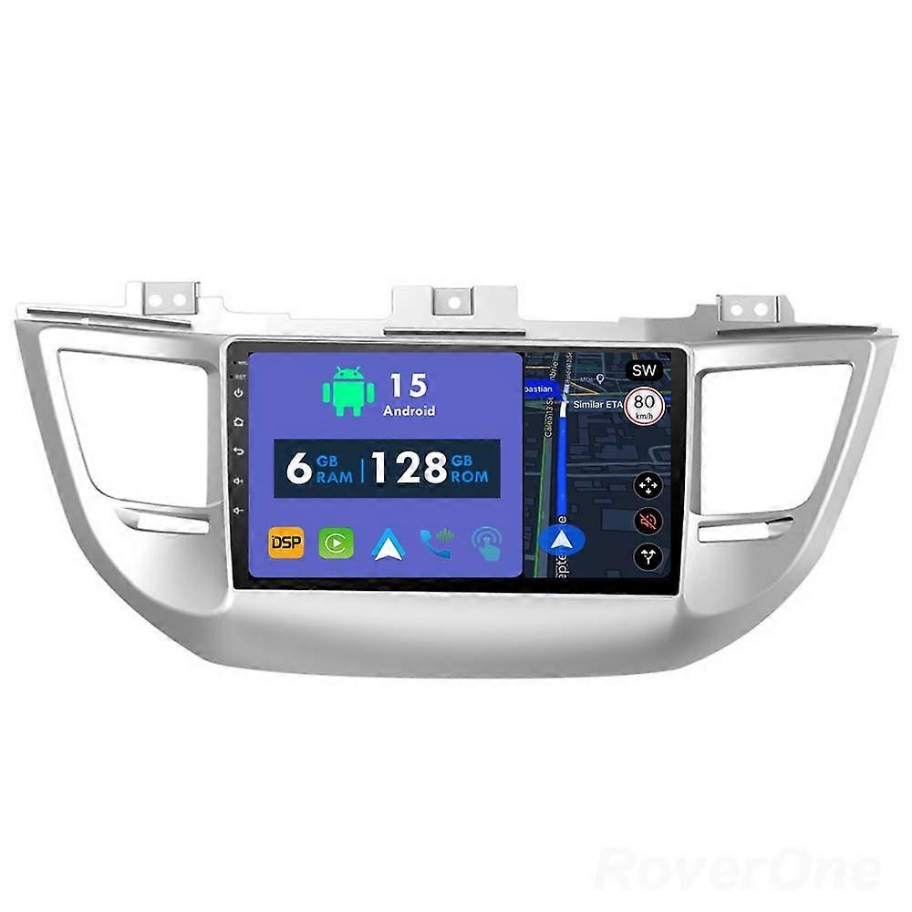 Car Radio 6G+128G CarPlay GPS Navigation Head Unit for Hyundai Tucson 3 2015 - 2018 Android Auto Bluetooth Stereo Touch Screen