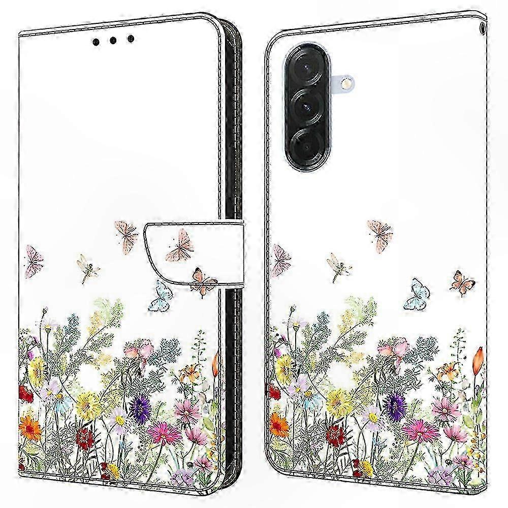 Leather Wallet Case with Stand Function & Pattern Design for A36 5G Smartphone