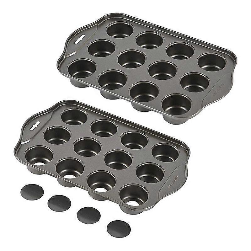 2 Pack Mini Muffin Cheesecake Pan with Removable Bottom