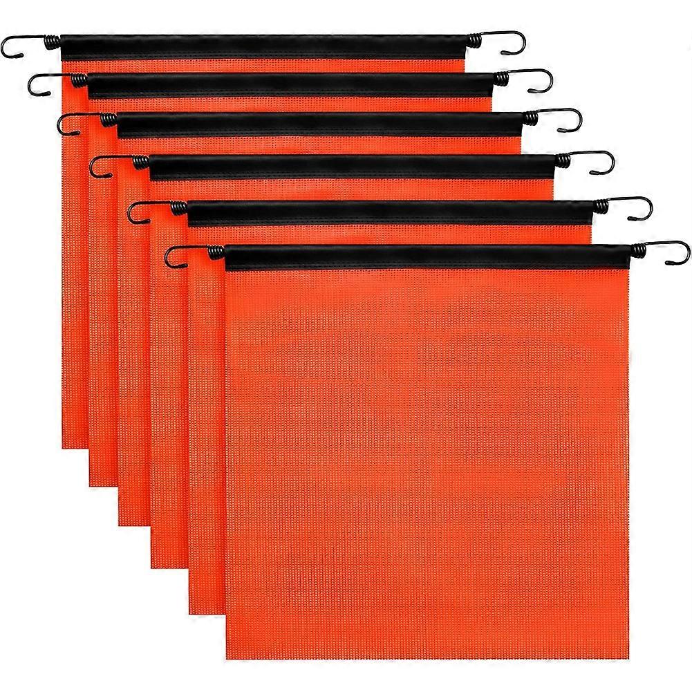 Safety Flag Set 6 Bright Orange Mesh Warning Flags