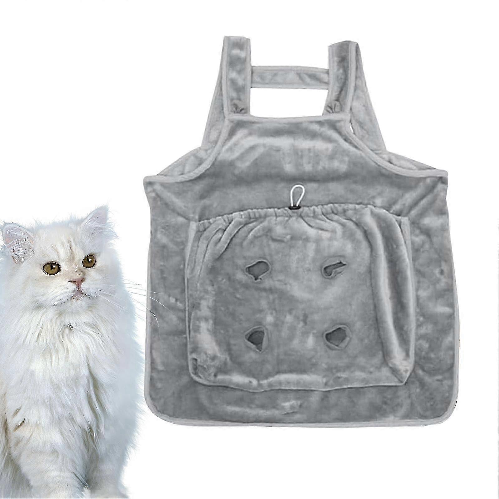 Cat Sling Carrier Apron with Holes - Cat Carrier for Pets, Adjustable Size, Comfortable Fabric, Vector Design