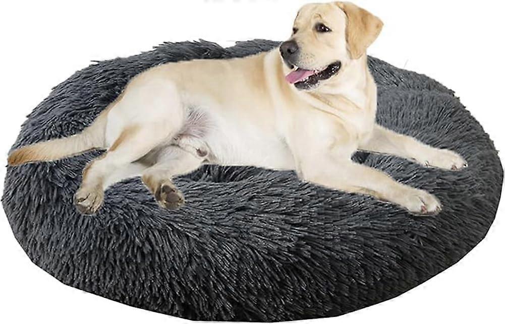 Pet Dog Cat Calming Bed Fluffy Round Orthopedic Crate Mattress For Large Dogs And Cats Ideal For Corgi And Chihuahua