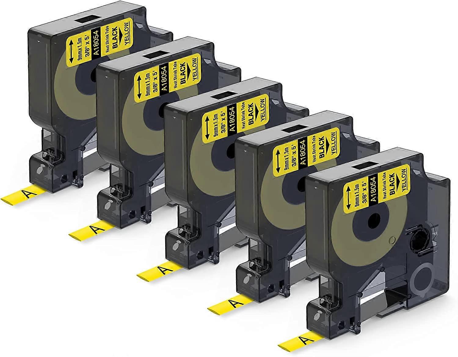 Compatible Label Tape Replacement for DYMO 18054 Heat Shrink Tube Labels, Use with DYMO Rhino 5200 4200 5000