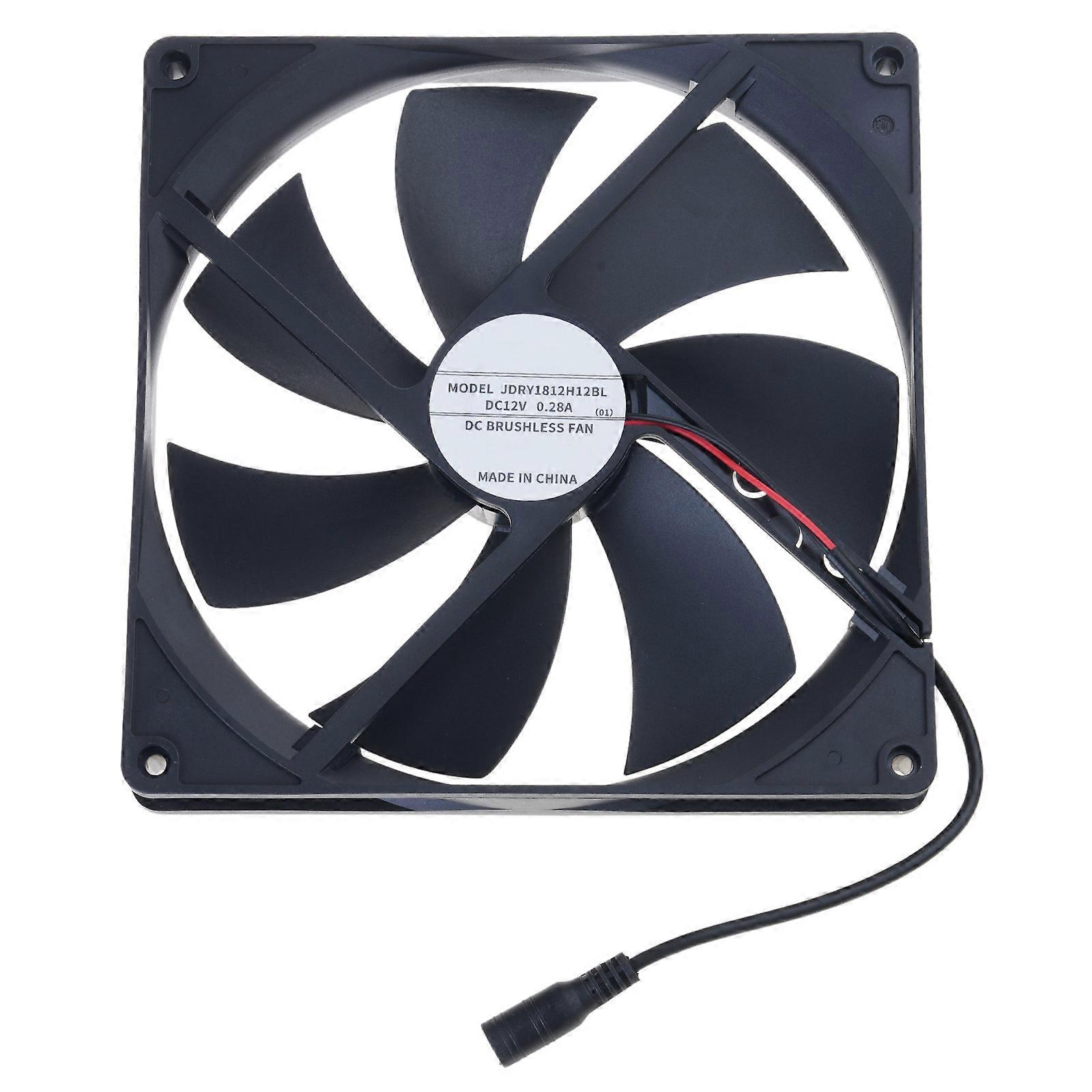25mm Thin Profile 180mm Cooling Fan 0.28A 12V Operation For Solar Panel And Power Adapter Applications  Low Noise Multicolor