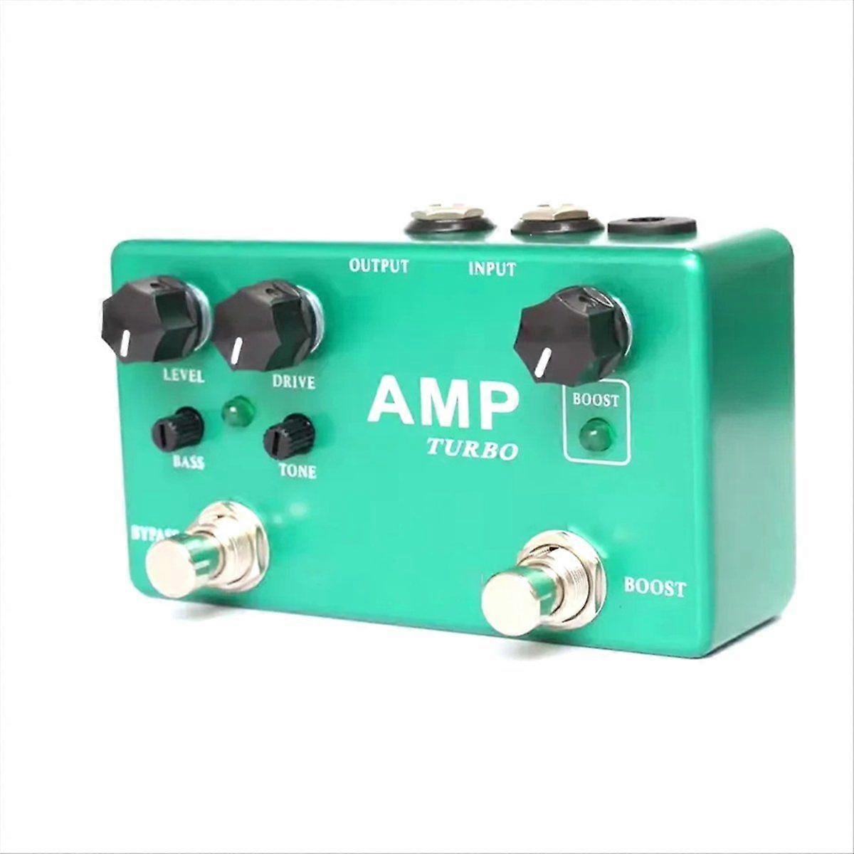 AMP TURBO 2-in-1 Guitar Effect Pedal Boost Classic Overdrive Effects True Bypass Full Metal Shell G