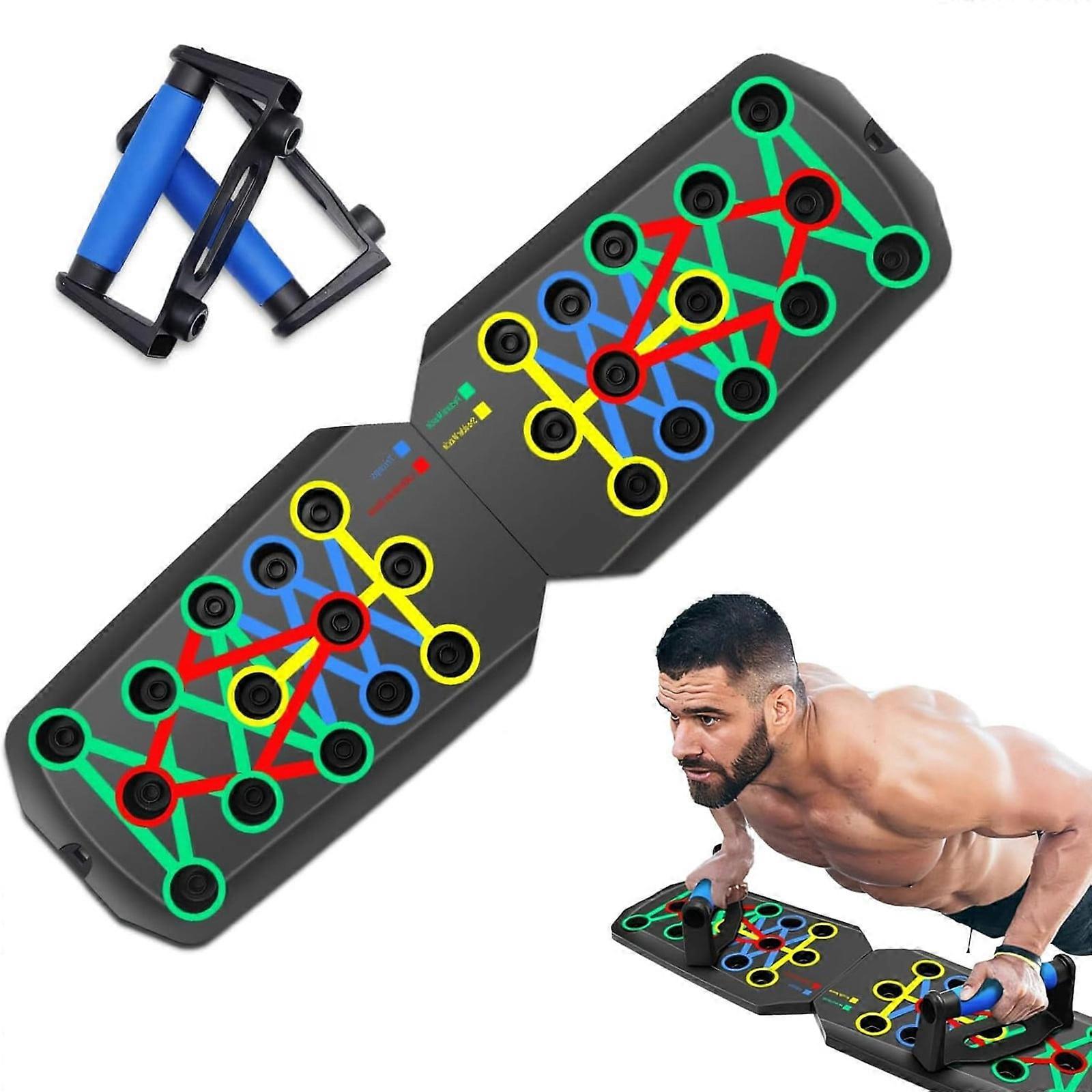 Push Up Board Training System,Foldable Pushup Board For Home Gym,28 Holes Full Body Fitness Board For Men To Build A Perfect Body