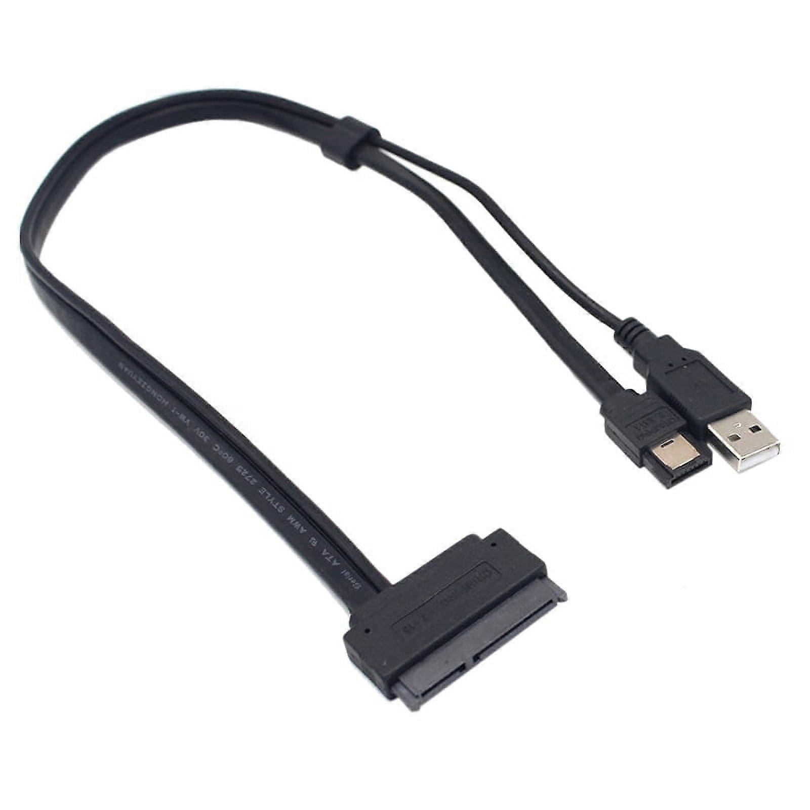 2.5 inch Drive SATA 22Pin to eSATA Data USB Powered Cable Adapter for Optimized For SSD, Support UASP SATA III\EC-SSHD