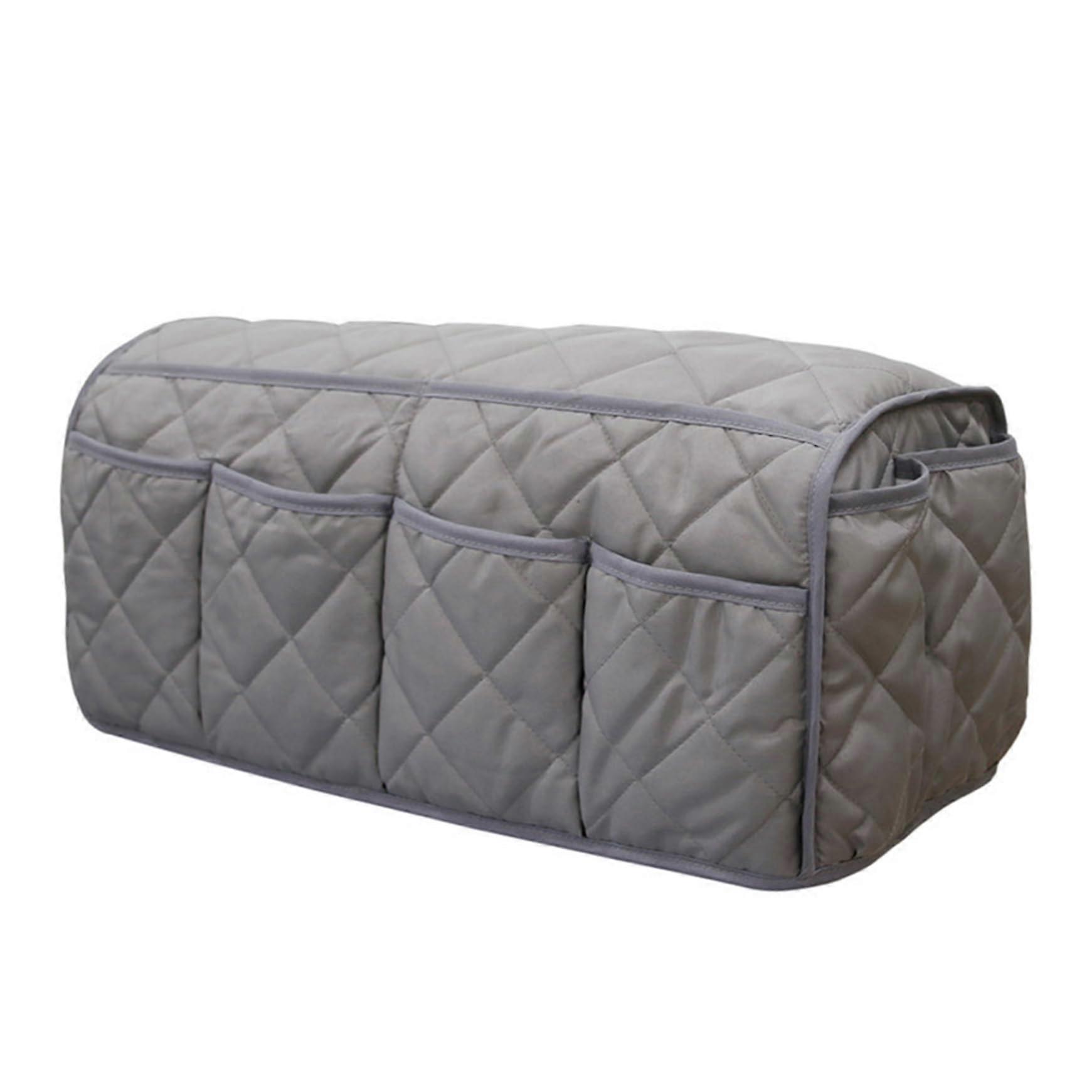 Armchair Caddy Remote Control Holder Waterproof Arm Rest Organiser For Sofa And Recliner Grey