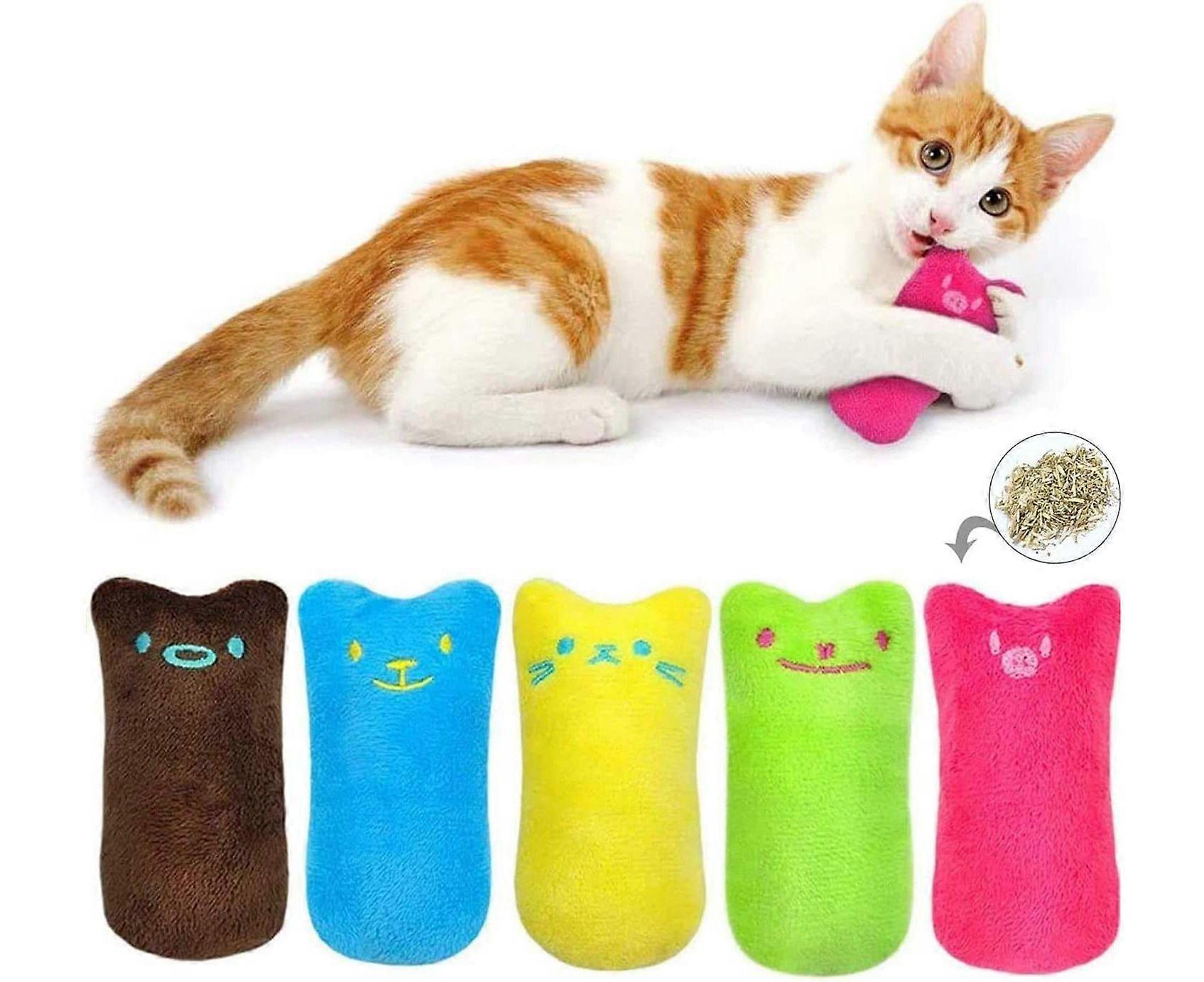 Catnip Plush Toys 10 Pcs Plush Thumb Shaped Cat Toys Interactive Chew Toys Catnip Toys Set Plush Toys Suitable for All Cats and Kittens