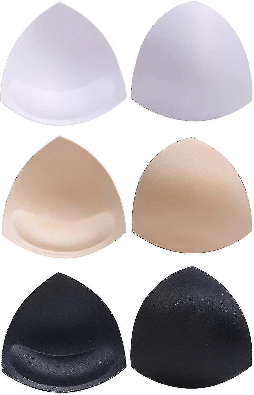 Bra Pads Bikini Pad Bra Inserts Push-up Pad, 3 colores, forma de triángulo, negro
