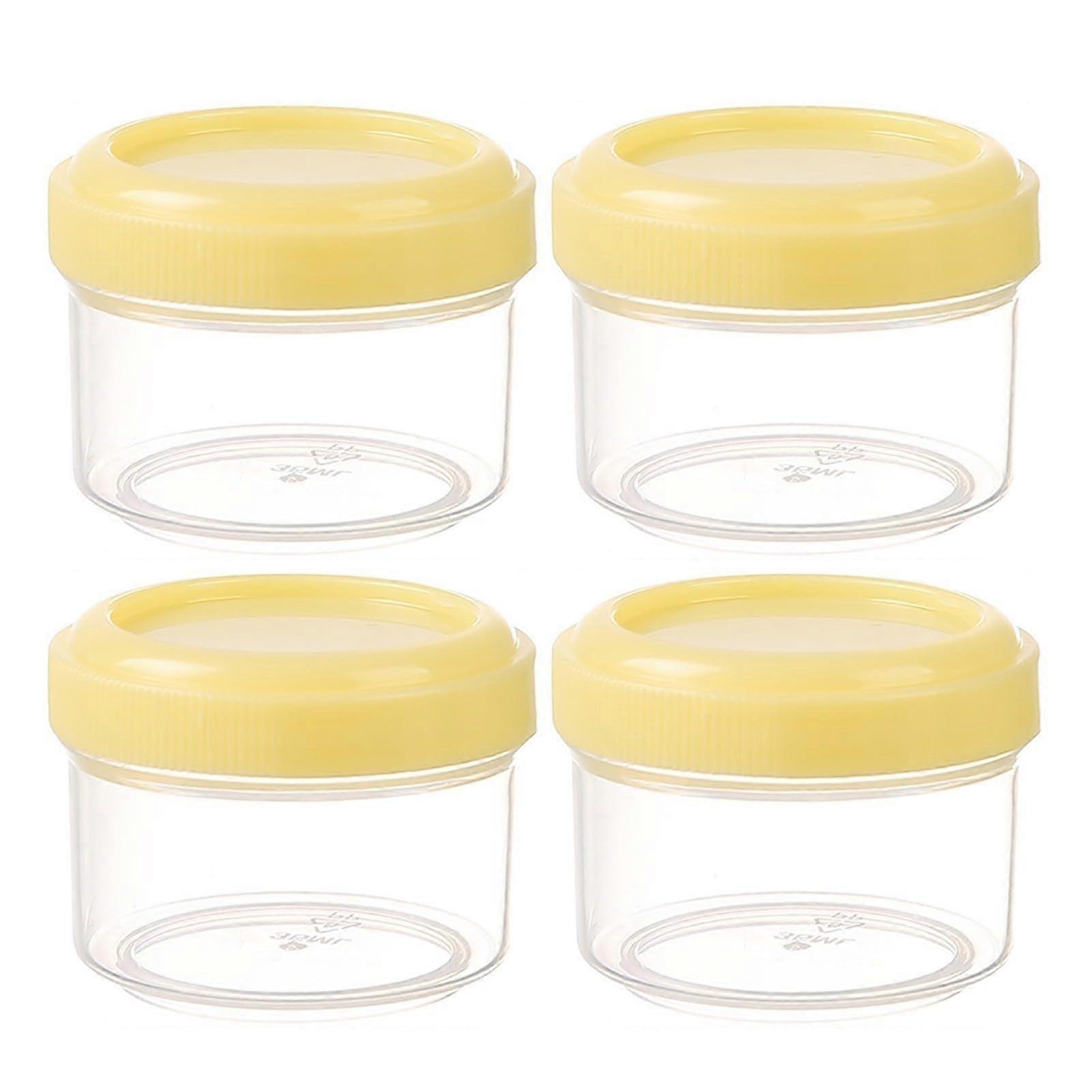 4PCS Mini Clear Plastic Jars With Leakproof Lids, 35ml, Refillable Storage Containers 4.5x4.5x3.5cm For Home Kitchen