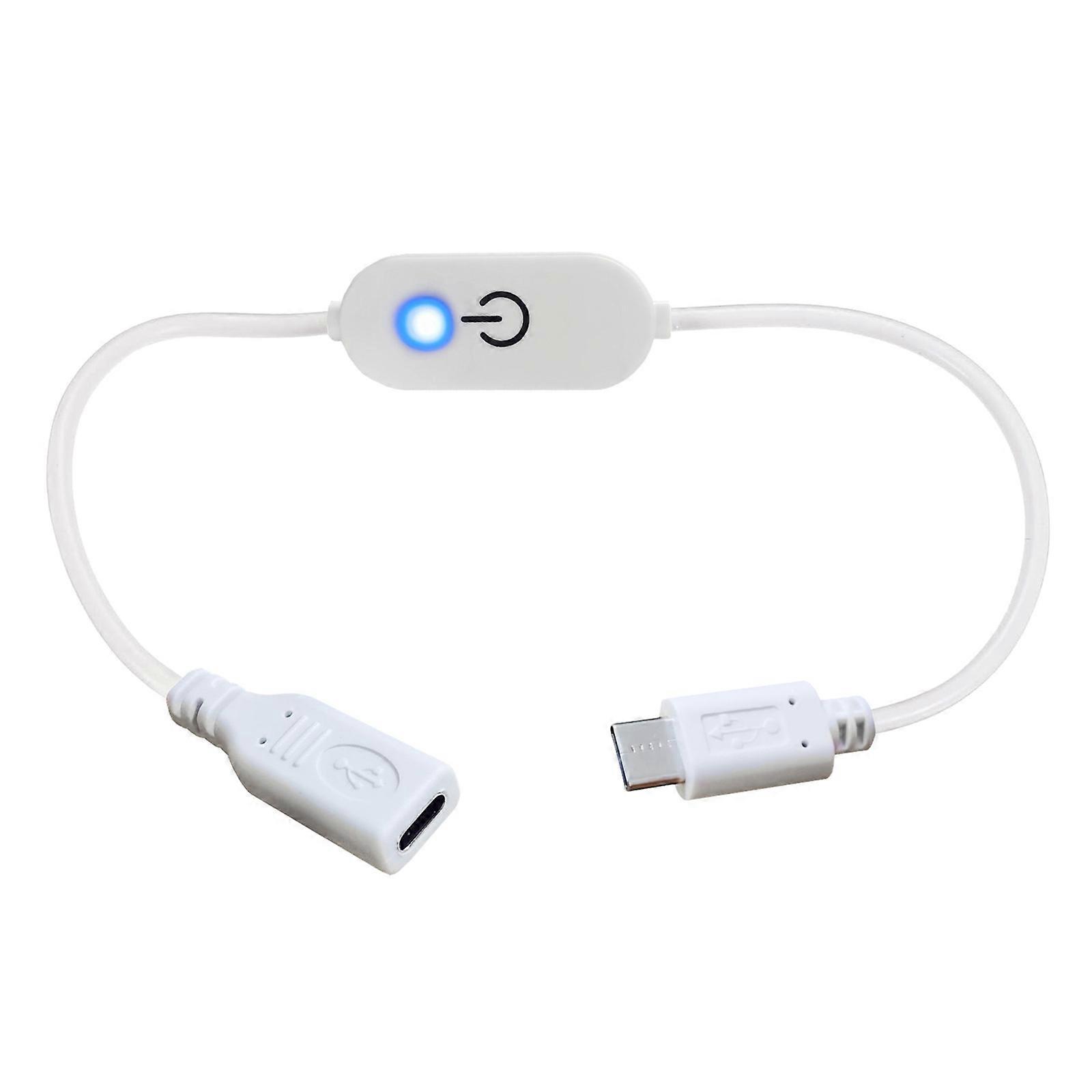 High Load Capacity Type C Touch Dimmer Switches Control Cable with Blue Indicator for Creative Workspaces  White