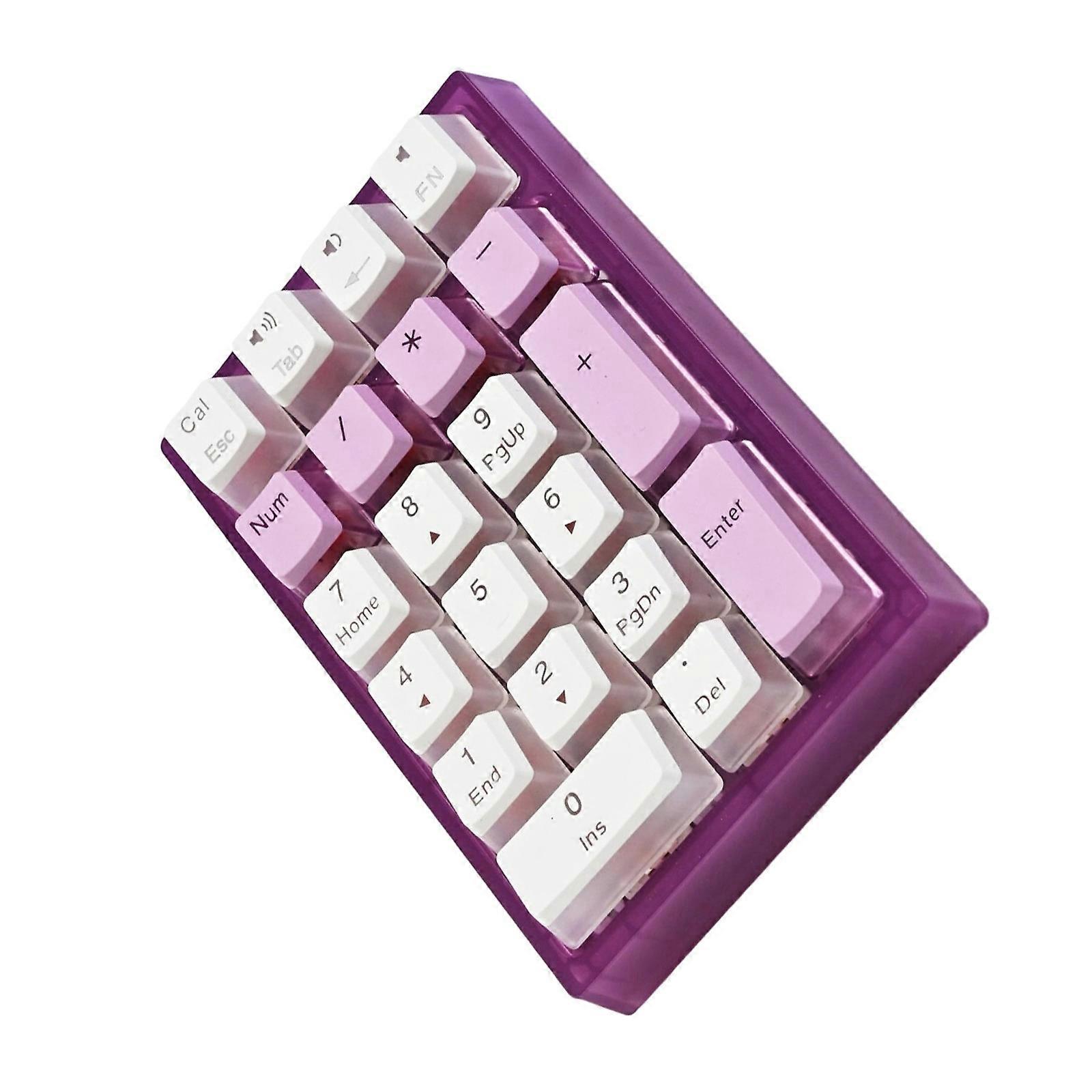 Ergonomic 21Key Bluetooth-compatible Keypad Mechanical Switches Multiple Device Compatibility RGBs Effects Long Lithiums Battery  Purple