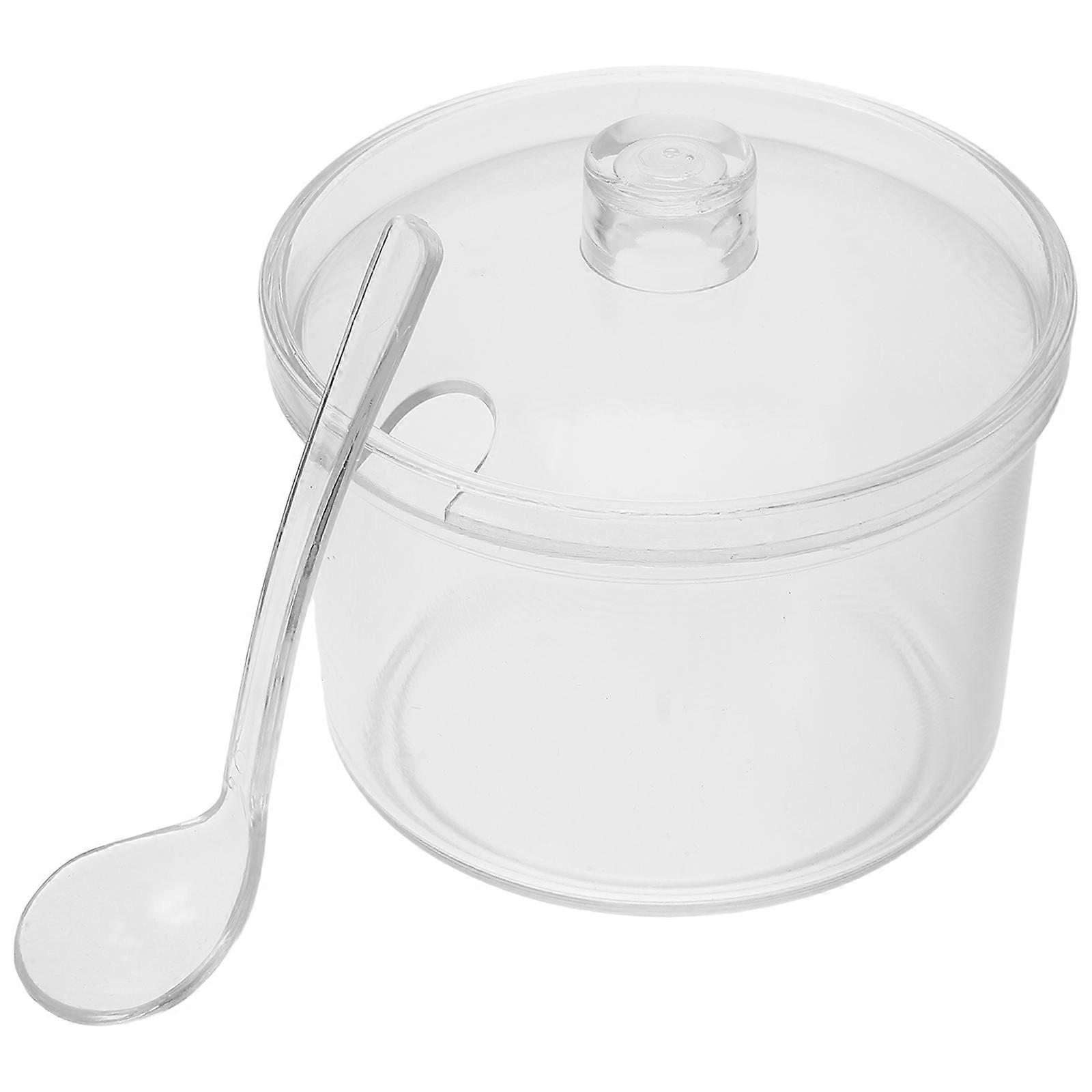 Transparent Seasoning Container for Kitchen Storage with Spoon