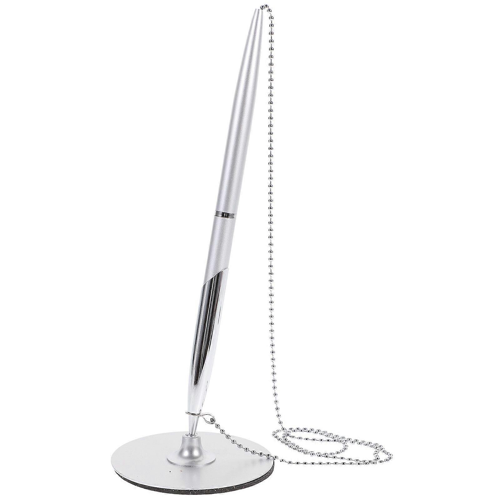 1 قطعة بريميوم مكتب مكتب حبر جاف قلم خدمة عداد معدات تعليمية التوقيع القلم القرطاسية القوية للمكتب (فضي)