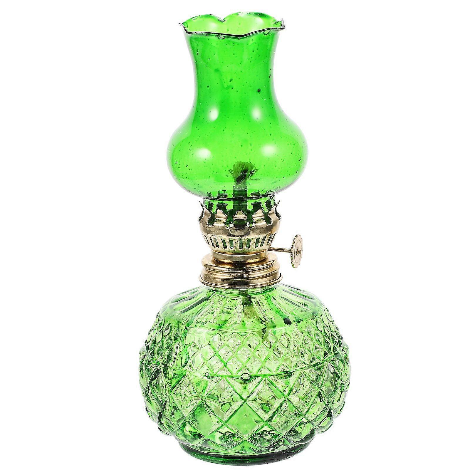 מנורת נפט מבער מנורת שמן זכוכית וינטג מנורת מנורת נפט דקורטיבית ביתית