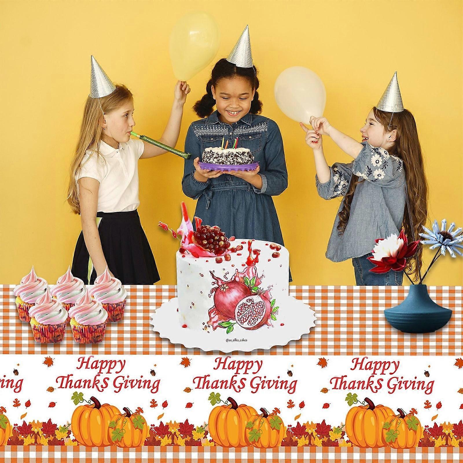 Fankiway Thanksgiving Tablecloth Fall Rectangle Tablecloth, Maple Leaf Pumpkin Pattern Tablecloth, Disposable Tablecloths for Fall, Harvest, Party