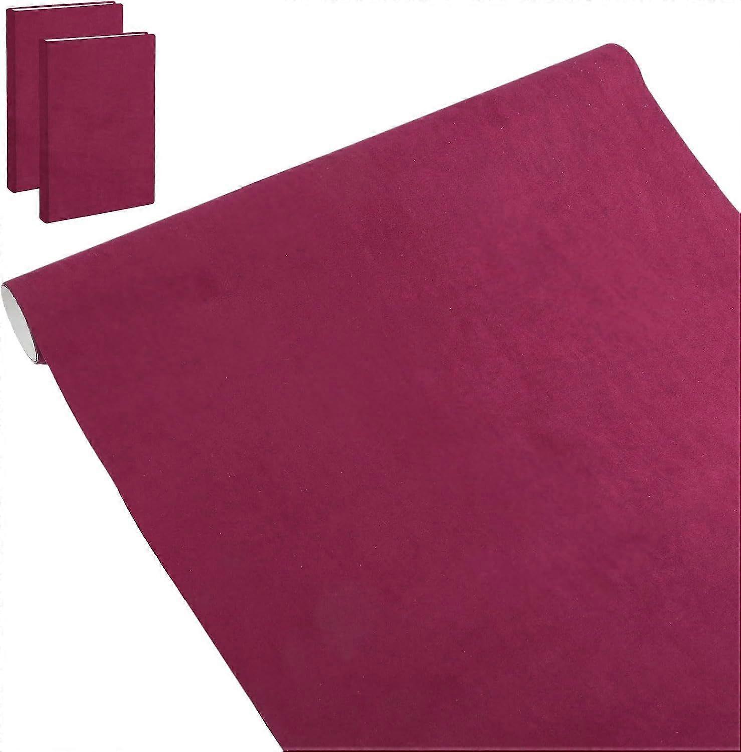 Medium Violet Red Book Cloth for Book Binding 40x17inch Suede Fabric Surface Paper Backed Washable and Reusable Protective Cover Book Binding Material