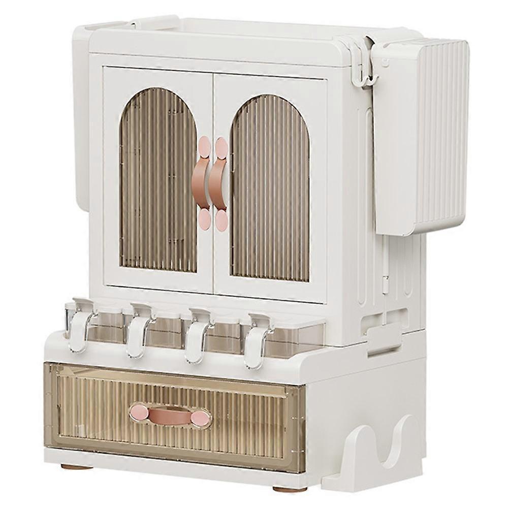 Kitchen Spice Rack Combo Set with Drawer / Chopsticks / Cutter Holder Countertop Organizer Multi-Tier Storage Shelf for Home Cooki