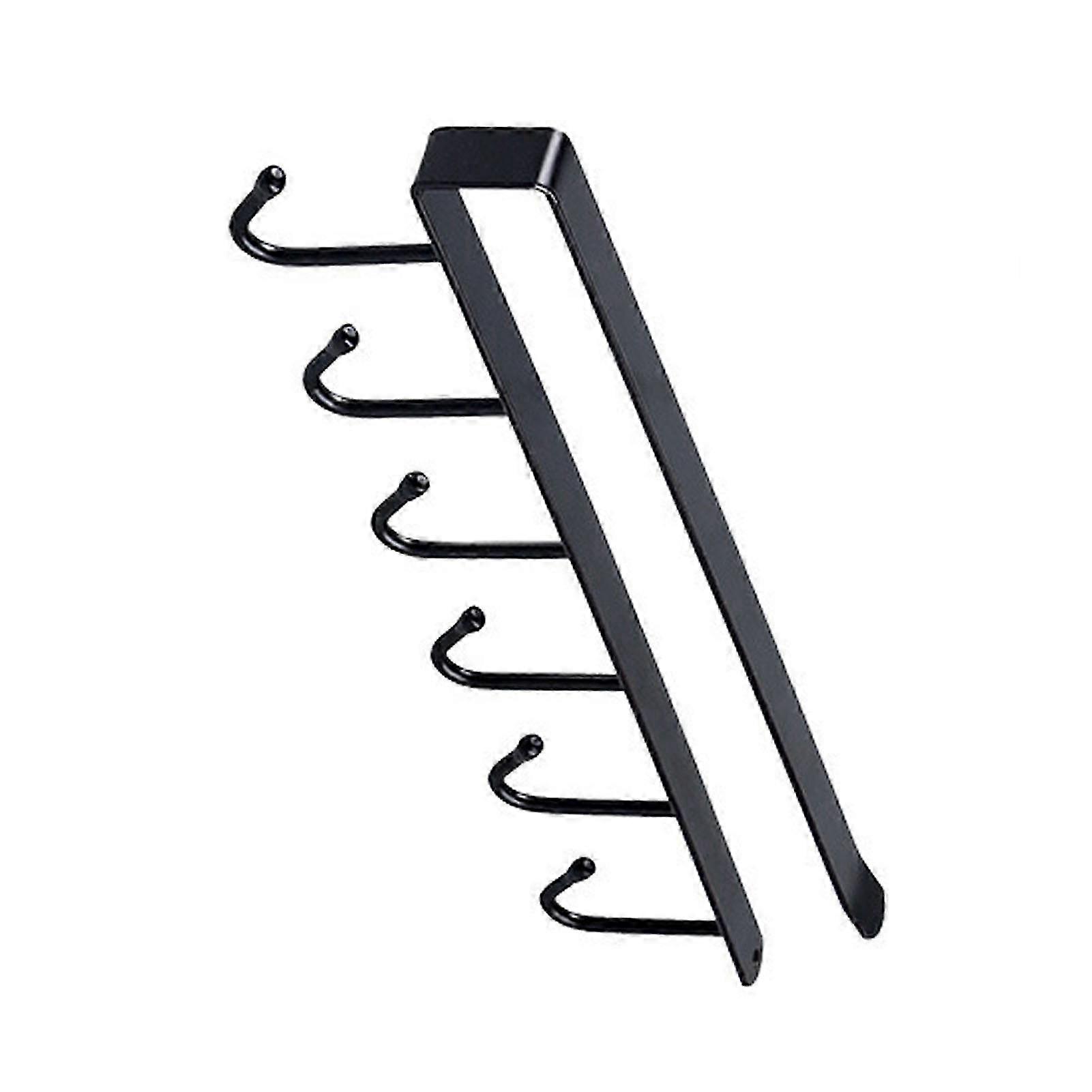 6 Hooks Wall Mounted Rack for Kitchen Under Sink Storage Space Saving